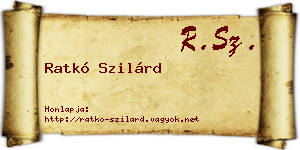 Ratkó Szilárd névjegykártya